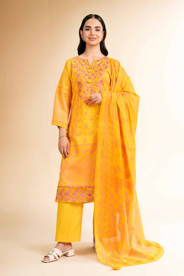 Nishat Linen 3 Piece - Flatbed Paste Embroidered Suit - 42501661 Online Shopping